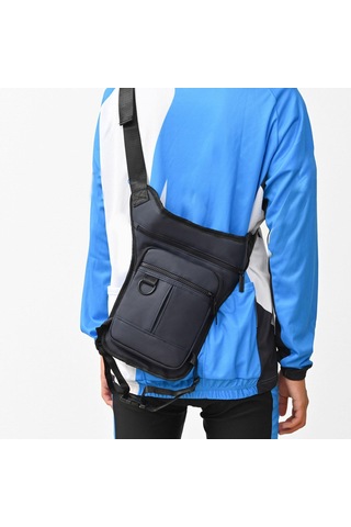 Homyl Erkek Bel Çantası Motosiklet Bacak Fanny Paketi Koyu-mavi Koyu Mavi