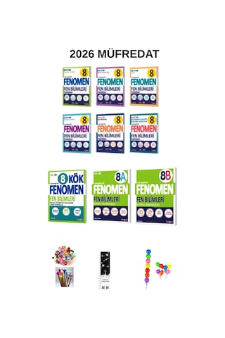 Fenomen 8. Sınıf Fen Bilimleri Fasikül A+b+kök Sb. Seti 9 Kitap Uzay A+emoji K+kalem B 2026