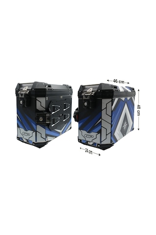 Gp Kompozit Dsn08 Universal 40 Lt X 2 Desenli Alüminyum Motosiklet Yan Çanta Seti Diğer