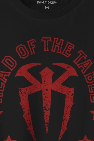 Unisex Siyah T-shirt Head Of The Table Roman Reigns Spor Boks Gym Baskılı Tişört 001
