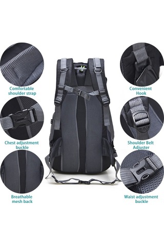 Trendooze Yürüyüş Yürüyüş Tırmanma Su Sırt Sırt Sırt Sırt Seyahati Kırmızı Kamp İçin Günlük Geçirmez Çantası Çantası Çantası Çantası 50l Qj Kırmızı