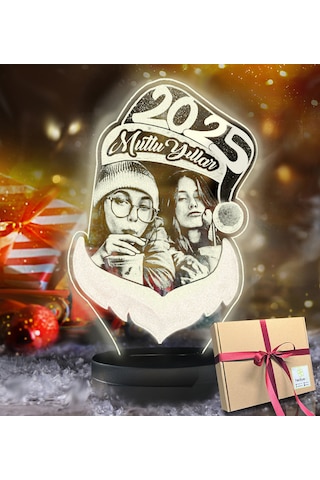 Yılbaşı Hediyesi Noel Baba İçerisinde Kişiye Özel Resimli 3d Led