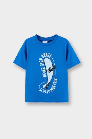 Defacto Erkek Bebek Bisiklet Yaka Baskılı Kısa Kollu Tişört E1001a525smbe103 Mavi