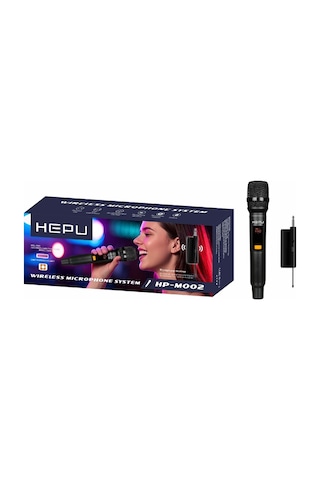 Hepu Hp-m002 Kablosuz Mikrofon Sistemi Dijital Ekranlı, Usb Alıcılı, Şarjlı