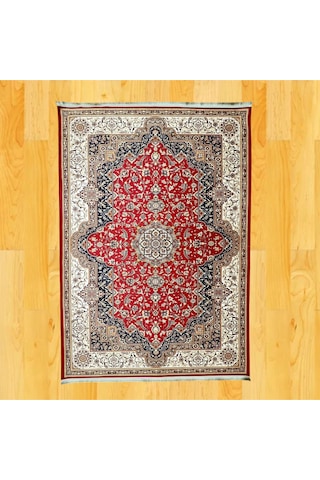 Tebriz Esintili Bitkisel Motifli 160 X 230 Dijital Baskı Halı Bordo