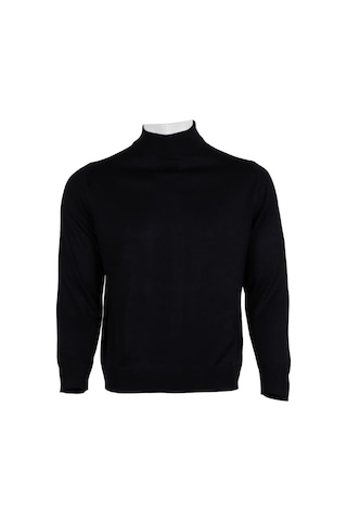 Erkek Lacivert Kazak Yarım Balıkçı Yünlü Klasik Normal Kesim Rar0