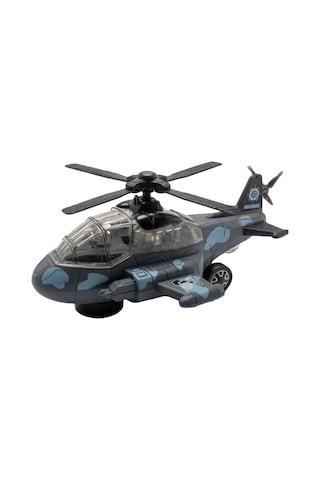 Işıklı Müzikli Hareketli Çarpıp Dönen Askeri Oyuncak Helikopter 30cm