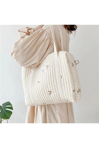 Jialan Tarzı Yenidoğan Bebek Bakımı Bebek Bezi Çantası Mumya Beyaz