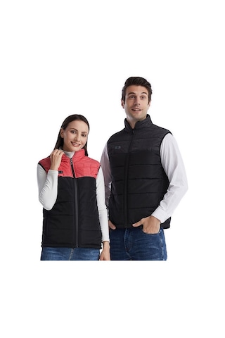 Isıtmalı Yelek Elektrikli Isıtma 3 Sabit Sıcaklık Sıcak Pamuklu Ceket 4 Bölge Isıtma Siyah