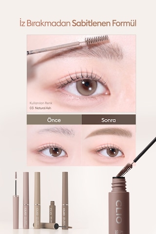 Ultra İnce Fırçalı, Yoğun Pigmentli Kaş Maskarası Clıo Kill Brow Slim Ash Browcara 04 Ash Gray