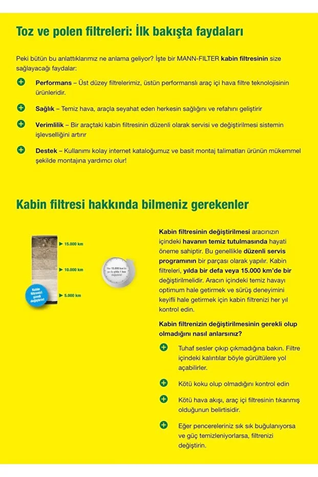 Togg T10x & T10f Kabin Hava Filtresi Polen - Klima Filtresi
