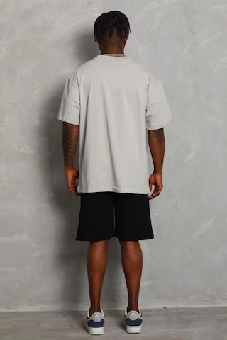 Freedom Storee Erkek Düz Yazlık Kısa Kol Tişört Bisiklet Yaka Oversize T-shirt - Gri Çok Renkli