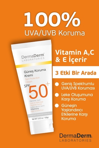 Dermaderm Koruyucu Güneş Kremi SPF50+ 100 G