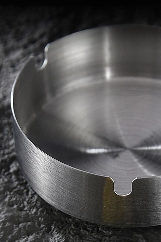 Çelik 10 Cm Gri Yuvarlak Kül Tablası Küllük Cin545