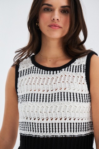 Peraluna KİYO DRESS Kolsuz Pamuklu Diz Hizası Yazlık Kadın Elbise