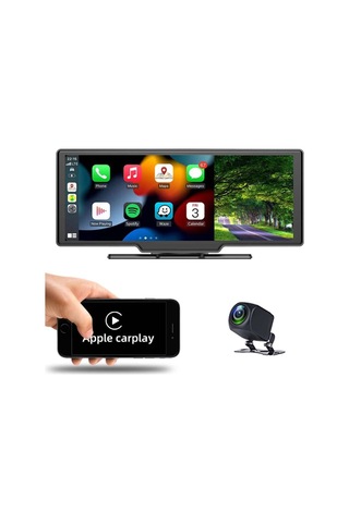 10 Süper Hd Ips Dokunmatik Ekran Akıllı Ekran Araba Stereo Ön Kaydedici Dahili 12v-24v Kamyon Van Kablosuz Carplay A