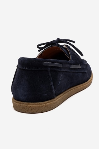 Marcomen Erkek Bağcıklı Düz Taban Loafer Ayakkabı Gerçek Deri Mc 21381 Lacivert