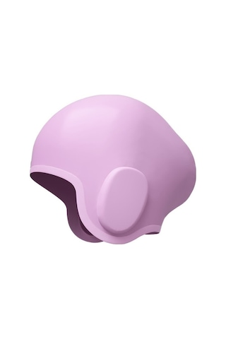 Trendooze Wave Su Geçirmez Düz Renk Kulak Koruyucu Silikon Yüzme Bonesi, Renk: Uzun Saç Pembe Mor Vy Pembe