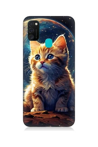 Samsung Galaxy M21 Uyumlu Uzayda Kedi Desenli Silikon Kılıf Samsung Galaxy M21 Uyumlu Uzayda Kedi Desenli Silikon Kılıf