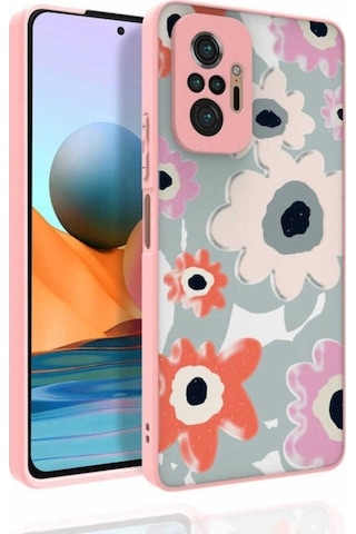 Xiaomi Redmi Note 10 Pro Kılıf Desenli Kamera Korumalı Parlak Zore Nora Kapak NO5
