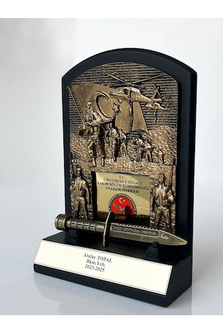 Askeri Birliklere Özel Hizmet Anısı Plaketi Bıçaklı Siyah
