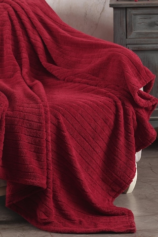 Zeynep Tekstil Cotonila Comfy Çizgili Wellsoft Tv Battaniyesi Kırmızı 110 x 180