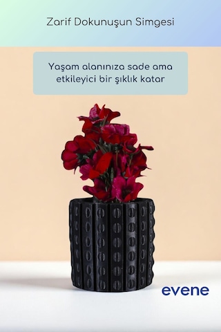 Vazo Küçük Vazo Masa Üstü Vazo Ev Dekorasyon Vazo Altın Renk Model 91 Siyah Siyah