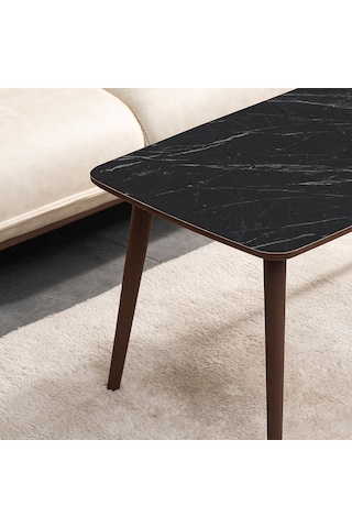 Vovvahome Luci Mdf Ahşap Orta Sehpa - Siyah Mermer