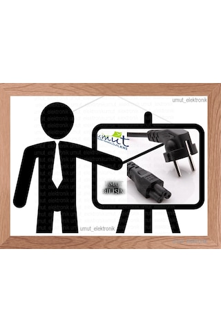 Notebook Laptop Şarj Adaptörü 3Lü Yonca Power Kablosu Güç 1.5 Mt