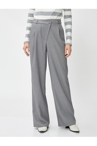 Koton Bol Paça Pantolon Bel Detaylı Gri 4wak40003pw 4WAK40003PW027 Gri
