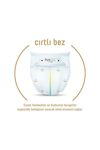 Pure Baby Organik Bebek Bezi Ekonomik Paket 6 Beden 60x2 120 Adet 6 Numara