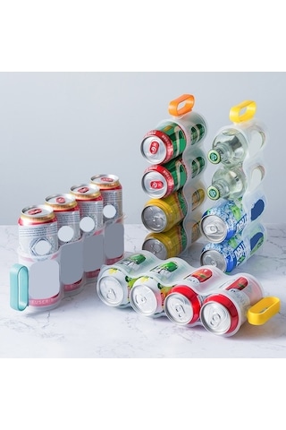 Dancemonkey 3 Adet Şeffaf Cola Soğutmalı Saklama Kutusu - Sarı Renk Çok Renkli