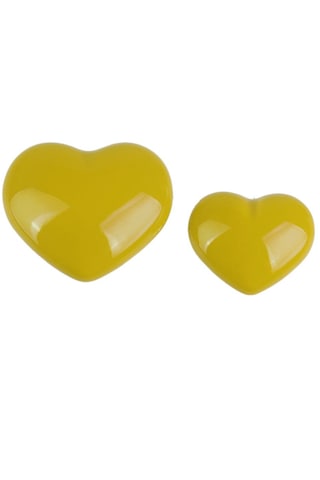 Homyl Kalp Şekilli Seramik Kapı Çekmece Dolap Kolu Sarı L