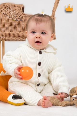 Babyhola Triko İçi Velsoft Kışlık Kalın Kız Erkek Bebek Tulum Gül Kurusu 2809 Bej