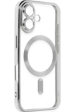 Newface  Apple  Uyumlu iPhone 16 Plus Kılıf Kross Magneticsafe Kapak - Gümüş