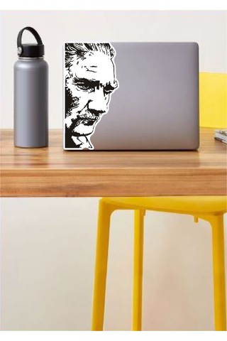 Mustafa Kemal Atatürk Sticker - Atatürk Silüet Sticker - Araba Oto Cam Motosiklet Karavan Sticker - 00018 12X6 Cm