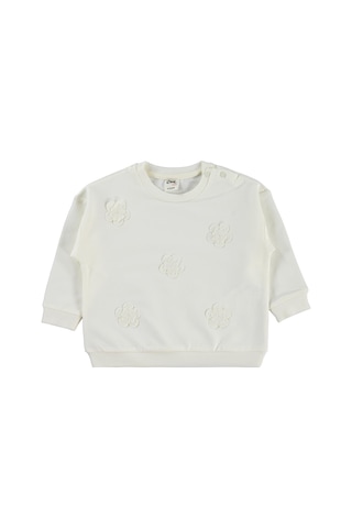 Civil Baby Büyük Mobil Çiçekli 6-18 Ay Sweatshirt - Ekru