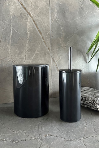 Prima Nova Flores 2'li Banyo Seti - Siyah Siyah