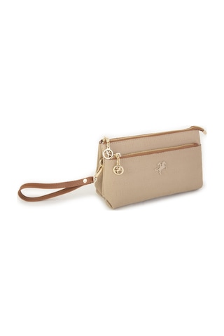 Nas Bag Kadın Çapraz Ve Clutch Çanta Bilek Ve Çapraz Askılı Kum Taba Gofraj 24x15 Cm Kum Taba Gofraj Kum