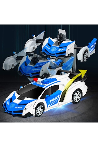 Uzaktan Kumandalı Transformers Robota Dönüşen Araba Ferrari Polis