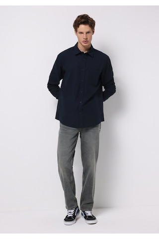 Colin's Colins Slim Fit Shirt Neck Ekoseli Erkek Lacivert Uzun Kol Gömlek Cl1076727 Q1.v1 Nav Lacivert