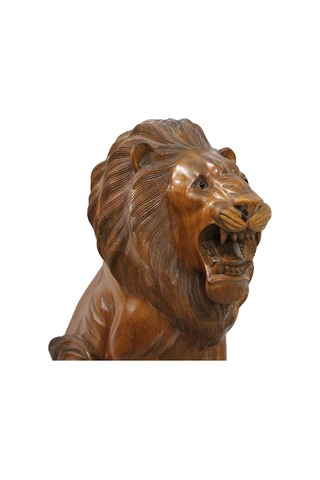 Ahşap Aslan Figürü 50 Cm Renkli
