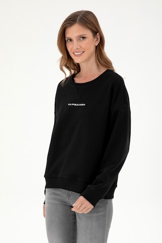 U.S. Polo Assn. Kadın Siyah Bisiklet Yaka Sweatshirt 50296945-VR046