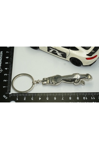 Dk Jaguar Uyumlu Panther Logo Krom Metal Çift Yön Anahtarlık