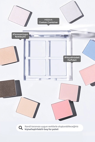 Kişiselleştirilebilir 4'lü Boş Far Paleti Custom Palette Container 4