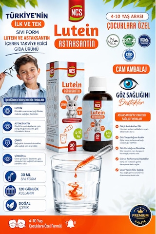 Lutein Astaksantin A Çinko Çocuklara Özel Damla 30 Ml