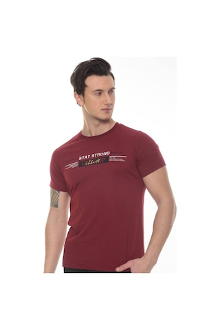 Fore Sport Erkek Stay Strong Baskılı T-shirt Bordo
