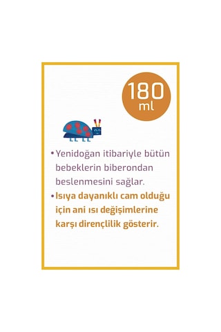 Bebedor Geniş Ağızlı Isıya Dayanıklı Cam Biberon 120ML 50301-9003554909554
