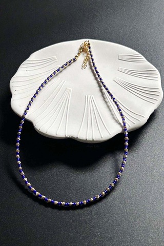 Mavi Ve Sarı Renk Boncuklu Kolye 430 Çok REnkli