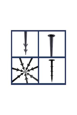 Novahub 50 Adet Siyah Bahçe Plastik Çivi, 12 Cm, Çim Örtüsü Ve Güneşlik Sabitleme İçin Çok Amaçlı Zemin Çivileri